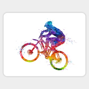 Boy Mountain Bike Cycling Watercolor Sport Sticker